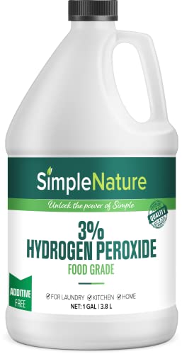 3% Food Grade Hydrogen Peroxide Solution - 1 Gallon - Natural Multipurpose Cleaner - Made in USA - Ideal for Commercial Residential Kitchen Bath Laundry and More - Ecofriendly