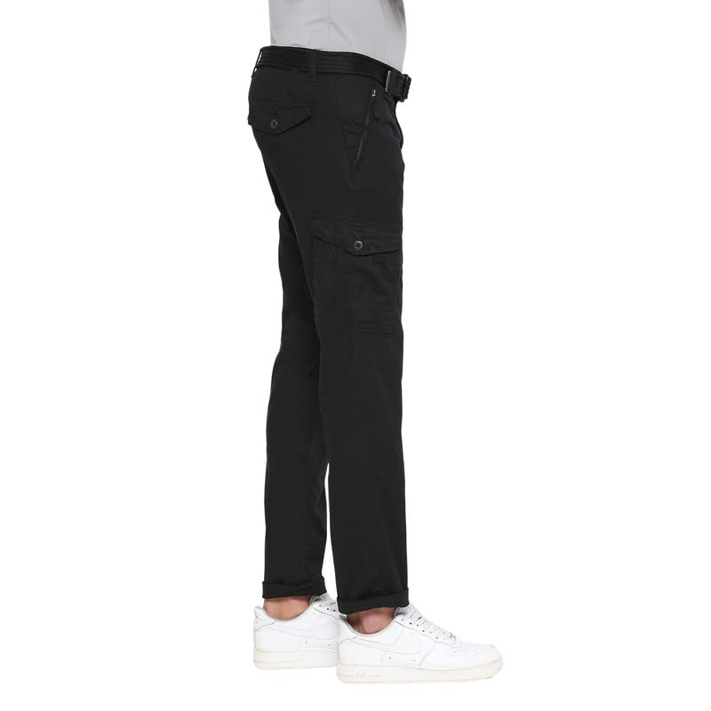 Image of BEEVEE Mens Fixed Waist Cargo Pant with D-Ring Belt.