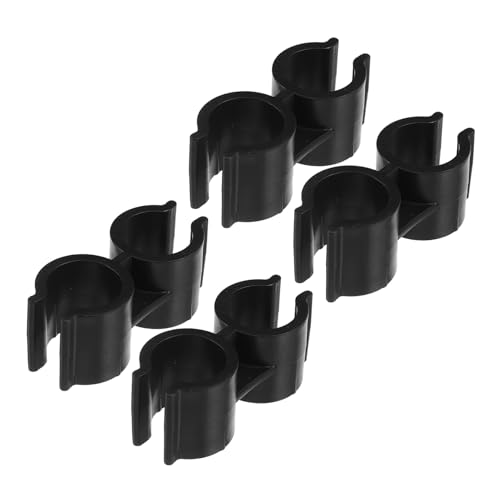 FIXOSHEE 4 Piezas Conjunto Abrazaderas Plásticas Doble Puerto Conector para Tubos Clip Enlace Estantes Supermercado y Accesorios Organización Herramientas Limpieza