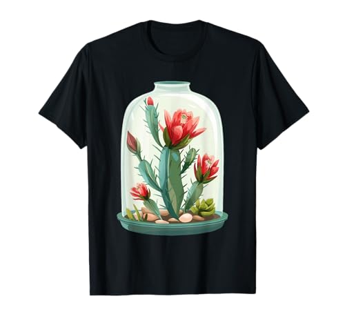 Red Orchid Cactus In A Terrarium T-Shirt