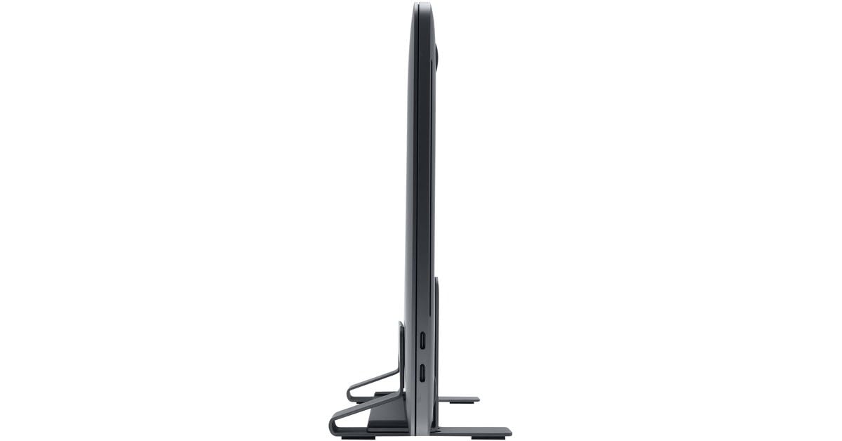 Macally VCSTAND Supporto salvaspazio ed elegante in acciaio per MacBook, MacBook Air, MacBook Pro e qualsiasi laptop tra 0,63" e 1,19"/1,6 cm a 3 cm - Grigio siderale