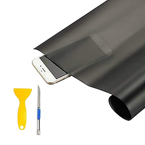 Image of KOMAS 12 inch X 48 inch Tint Vinyl Film Sticker Sheet Roll for Car Headlight, Tail Lights, Fog Lights with Squeegee + Cutter (Matt Black)