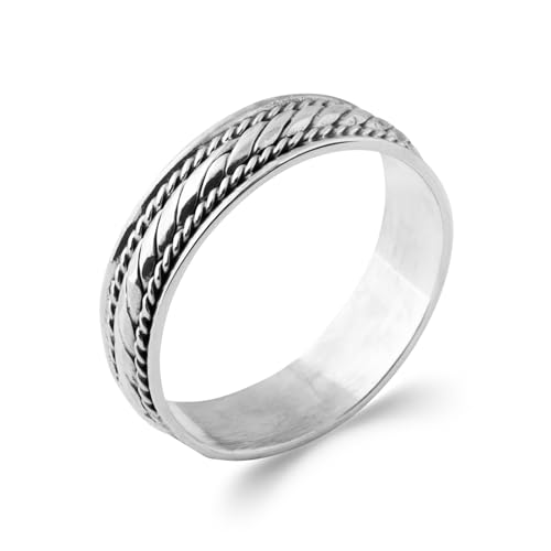 Bague en argent 925 anneau celtique de 7mm de largeur pour homme