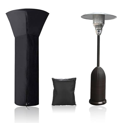 RVGIVE Patio Heater Cover with Zipper and Storage Bag, Waterproof, Snow, Dust and UV Resistant, 89\'\'Height x 33\'\'Top Diameter x 19\'\'Bottom Diameter(1 PCS)…