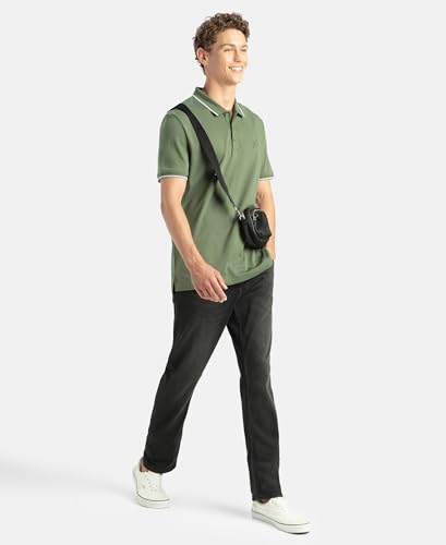Image of Jockey 3911 Men Super Combed Cotton Rich Solid Half Sleeve Polo T-Shirt (Prints May Vary)