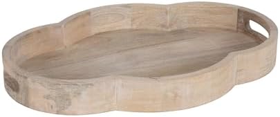 Kate and Laurel Winstead Decorative Rounded Oval Wood Tray, 20 x ...