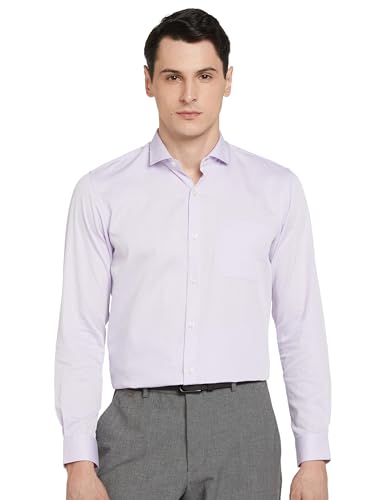 Image of Peter England Men's Classic Textured Slim Fit Full Sleeve Shirt | Wonder Fabric | Cotton Rich | Premium Dobby
