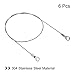 PATIKIL Stainless Steel Lanyard Cable 1.5mmx50cm, 6 Pack Eyelets Ended Security Wire Rope