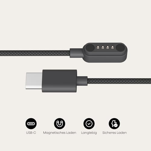 Zubehör-Set für Plaud Note Pro KI Digitales Diktiergerät, einschließlich eines 60 cm Langen magnetischen USB-C-Ladekabels und eines Magnetrings