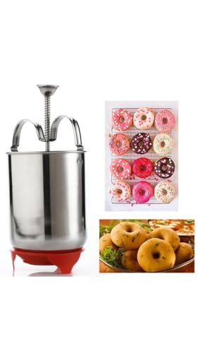 AARNAV Stainless Steel Doughnuts Maker with Stand | Medu Vada Maker Machine with Stand | Medu Vada and Donut Maker Machine For Perfectly Shaped Homemade Donuts and Crispy Medu Vadas