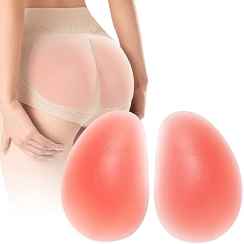 N.thr 1 Pair Silicone Butt Lift Pads,1.18 inch Thick Fake Butt Lifter Women Fake Buttocks Enhancers Inserts Removable Padding for Padded,Suitable for all kinds of women's shaping pants Pink… Cover