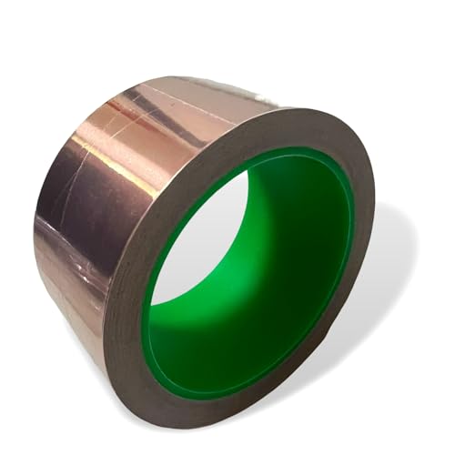 Image of Pure Copper Tape with Double-Sided Conductive Adhesive for Guitar, EMI Shielding, Crafts, Electrical Repairs and Grounding（2inchX 66 ft）