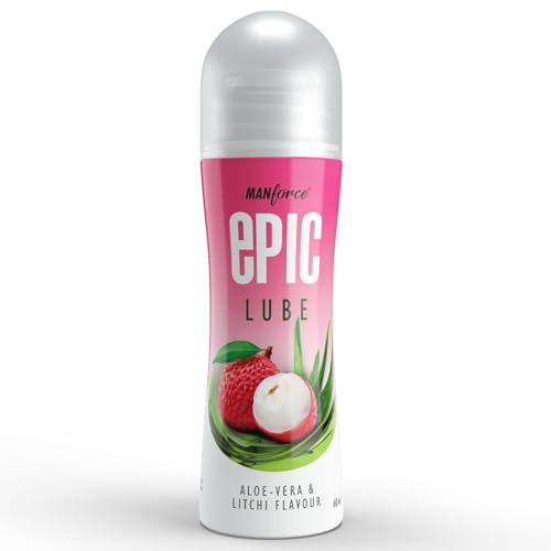 Image of Manforce Epic Lube Combo Pack (Lubrication Gel for Men & Women) |Strawberry & Aloe-Vera, Litchi Flavoured |Water-Based Gel |Skin-Friendly |Safe to Use with Condoms |60ml | Pack of 2