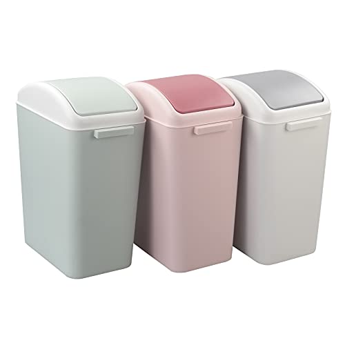 Kekow 4.5 Gallon Small Plastic Trash Can, Swing Lid Waste Can, Blue #TOP6