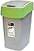 CURVER Papelera 02171-P80-00 Cubo de Basura con Tapa B, 25 L, Plata/Verde