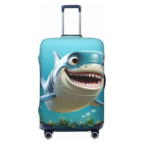 Luggage Cover Travel Suitcase Cover Elastic Suitcase Protector Cover Cartoon Shark Luggages Protector Anti-Scratch Luggages Decorative Cover for Adult (18-32 inch)