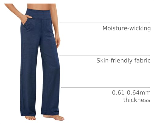 Image of G4Free EverGoing Yoga Pants Women Wide Leg Pants with Pockets High Waist Stretch Dress Casual Sweatpants Petite /Regular /Tall