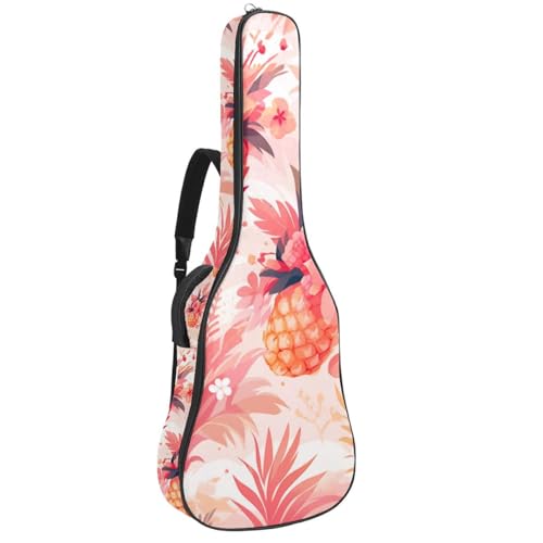 NUEAHEDN Acoustic 40/41/42 Inch Colored Pineapple Large Capacity Guitar Gig Bag 0.4Inch Extra Thick Sponge Overly Padded, with Two Storage Pockets, Waterproof Guitar Case