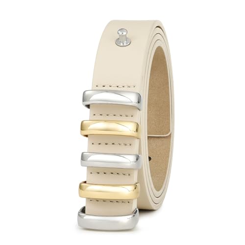 White Belt for Women Metal Ring Buckle Strap for Dresses Casual & Formal Wear Streetwear Styles2