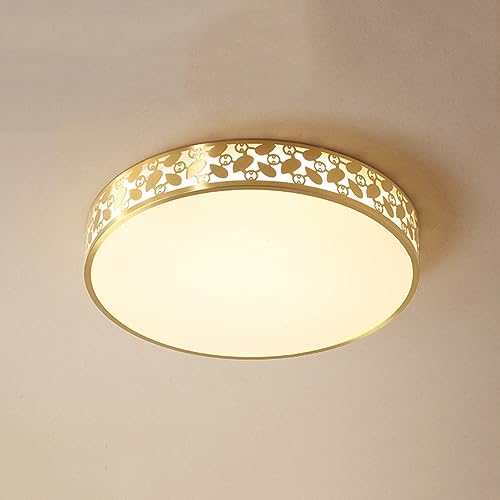 Plafonnier rond en laiton chic et acrylique pour sublimer votre chambre