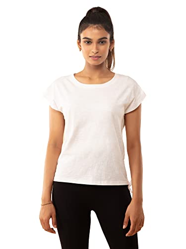 Image of NYKD Everyday Short Sleeves Cotton T-Shirt for Women Stylish Active /Gym Wear - NYAT240
