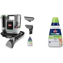 BISSELL Little Green ProHeat SmartMix, Portable Deep Cleaner, Self-Cleaning Tough Stain Tool and Specialized Pet Hair Removal Tool Included + BISSELL PET PRO OXY Spot & Stain Formula