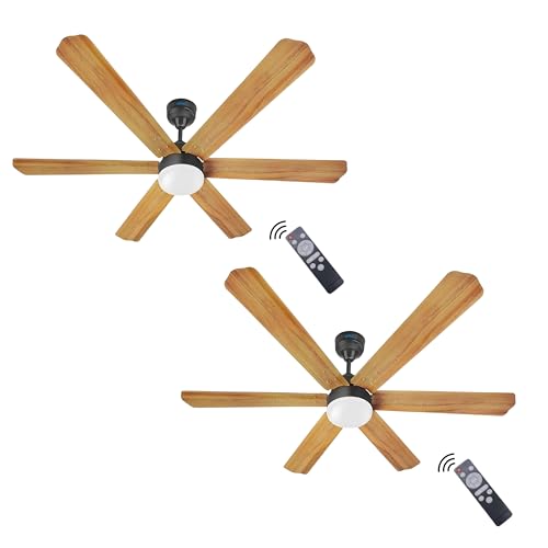 Image of XUGA Zephyr F1W Premium Smart 1200mm, BEE 5-star BLDC fan,6 Blade,Remote Ceiling fan for Home, 100% Copper Motor,Energy Saving, High Air Delivery,LED (Wooden Combo)(5 Year Warranty)