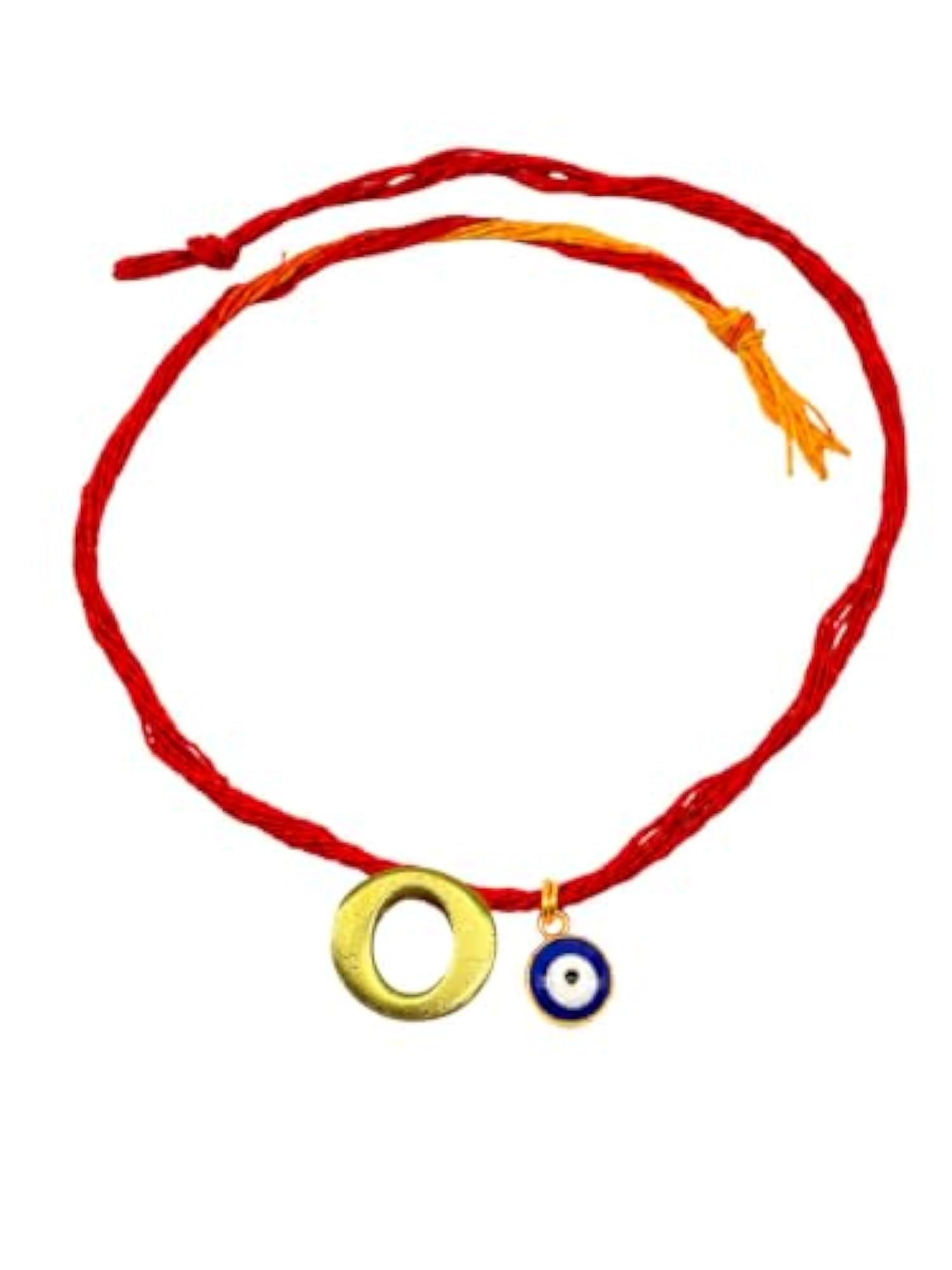 O Letter Gold Plated Initial Charm Rakhi Bracelet for Bhai