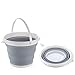 Produktbild HLONG Faltbarer Eimer - -Multifunktional Silikon Kunststoff Eimer Faltbar -10l Putzeimer Silikoneimer für Reinigung Camping Angeln Küche - Haushaltseimer in Petrol