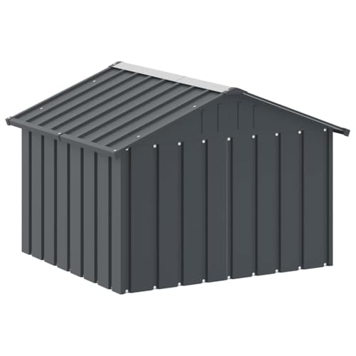 vidaXL Hundehütte Anthrazit 116,5x103x81,5cm Verzinkter Stahl Hundehaus Hütte