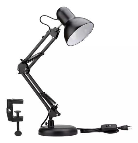 Luminária Articulada De Mesa Abajur Modelo Pixar Com Base E Garra (PRETO)