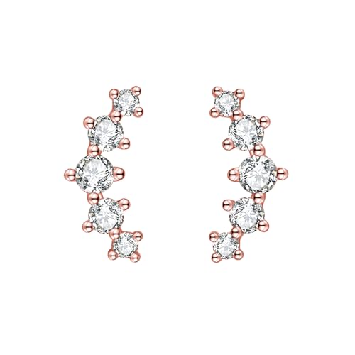 Clous d'oreilles argent 925 avec zircones, cadeau idéal pour femme