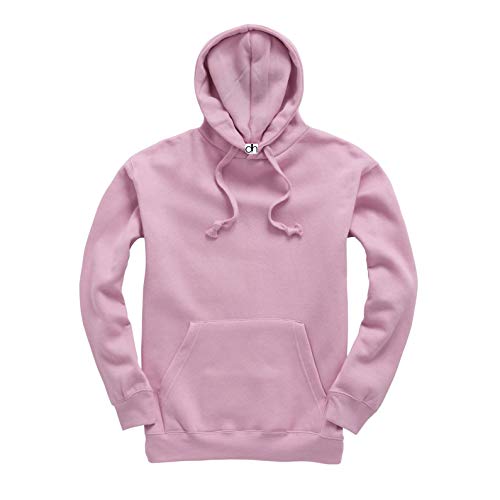 Photo de D&H CLOTHING UK - BNW- Sweat à capuche unisexe pour adulte, uni, de qualité, polaire mélangée - Différentes tailles disponibles XS-6XL, rose bébé, L