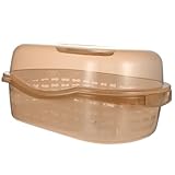 TOKIDNY Colador con Tapa de Polipropileno Pequeño Color Caqui Cesta de Escurrido de Doble Capa para Frutas Verduras y Biberones Organizador de Cocina Multifuncional y Resistente