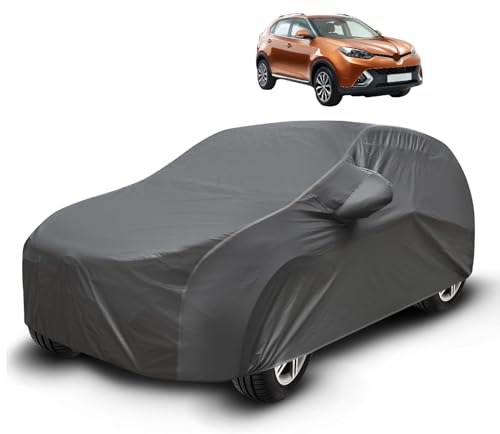 Image of Auto Hub Waterproof Car Cover Compatible with MG GS with Mirror Pockets, Soft Cotton Lining, MG GS Car Cover Waterproof, Grey
