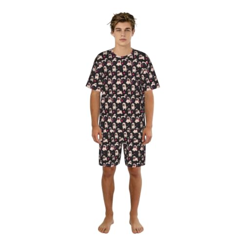 Pyjama court pour homme motif carlin : fini les vêtements de nuit serrés