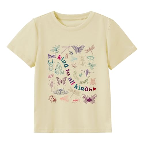Image of Toddler Girls T Shirts Sassy Little Soul Graphic Short Sleeve Shirts 2-7 Years Cotton Baby Girl Retro Daisy Tees Clothes