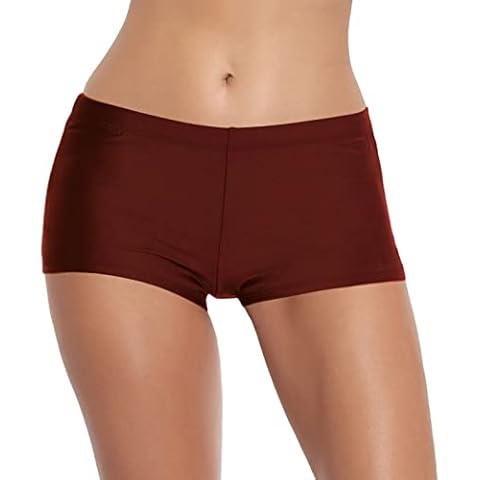 FLYILY Women's Swim Shorts Solid Tankini Bottoms Quick Drying Swimming Shorts Plus Size Boyleg High Waisted Boardshorts Cover