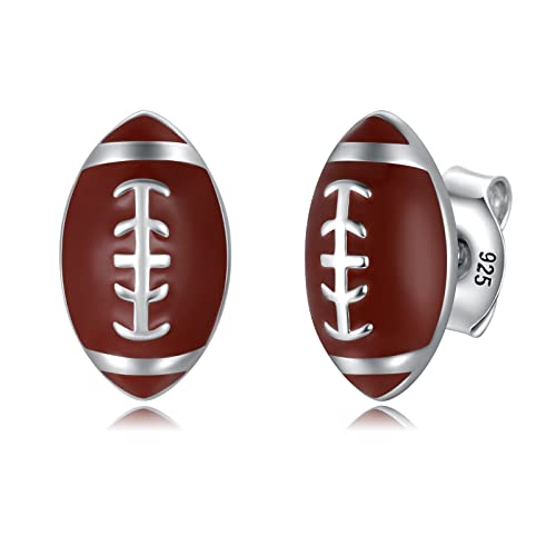 Sterling Silver Football BaseBall Softball Basketball Soccer Stud Earrings Hypoallergenic Sports Jewelry Gifts for Women Sports Lovers