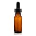1/2 Oz (15 ml) Amber Boston Round Glass Bottle w/Dropper - Pack of 12