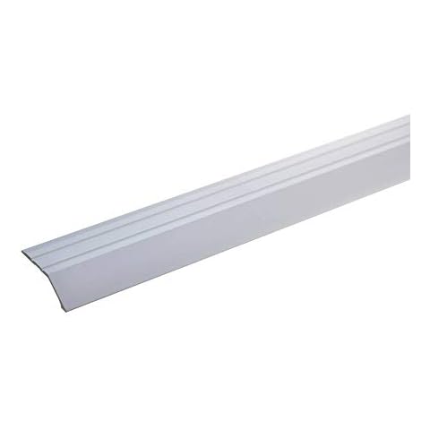 acerto 36821 Aluminium Abschlussprofil 34 x 8,5mm ✓ Selbstklebend ✓ Robust ✓ Leichte Montage | Abschlussleiste für Laminat & Parkett (170cm silber) Cover