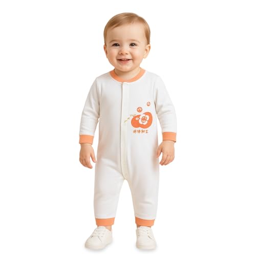 Image of Kidbea Soft Cotton Unisex Baby Onesie Romper | Cute & Multiple Prints Full Sleeve Sleepsuit for Infant | Comfortable Trendy Bodysuit