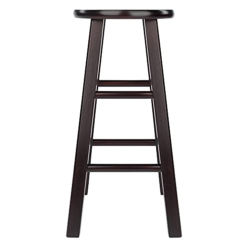 Image of Winsome Element 2-Piece Counter Stool Set, Classic Backless Bar Chairs for Kitchen & Dining Room Seating, Timeless Essential Furniture for Home, Dorm, Apartments