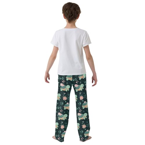 Turtles Flowers Pajama Pants Cute Pajama Bottoms Soft Sleep Pjs Lounge Pants S3