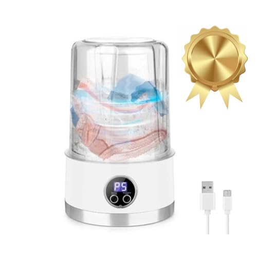 Mini Máquina de Lavar Roupas Portátil 1200ml USB – Recarregável, Compacta e Silenciosa para Meias, Roupas Íntimas, Calcinhas e Viagem