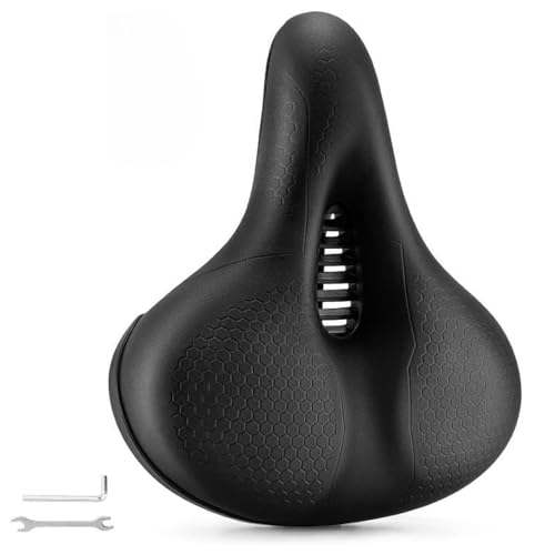 Ascent Bike Saddle 2.0 Bike Seat Cushion Ergonomic Bicycle Seat Shock-Absorbing & Breathable for Road/Mountain Bike Secure Fit (Black 1)