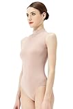 s.lemon Body Femme Danse, Col Montant Sans Manche Justaucorps de Ballet 9284 Beige 160