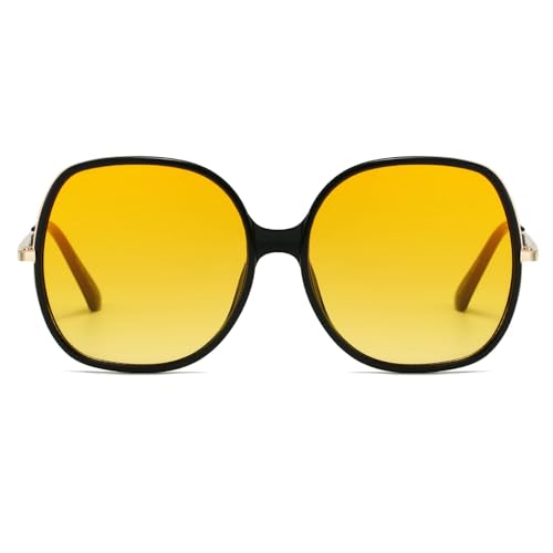Image of Freckles Mark 70s Super Oversize Square Sunglasses for Women Vintage Rectangular Plastic Frame