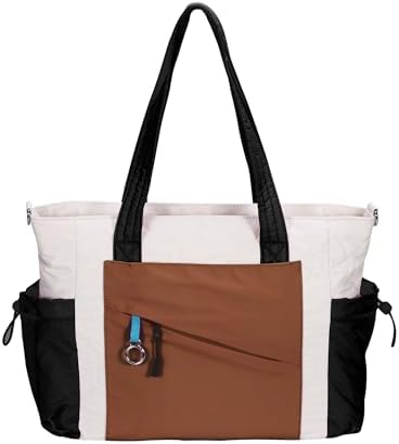 Large Quilted Puffer Tote Bag for Women Mini Pouch Puffy Crossbody Bags Purse Hobo Puff Shoulder Carryall Gym Travel