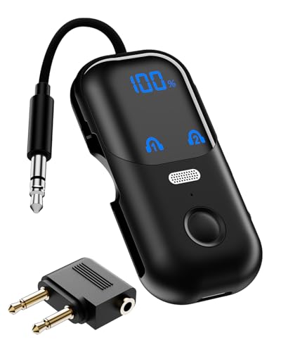 Bluetooth Transmitter Receiver 2-in-1, Wireless Audio Adapter Bluetooth 5.4 for Airplane TV